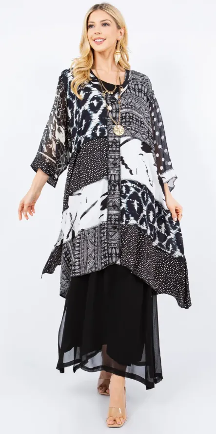 Sunheart Japanese Zen Boho Tunic Top Jacket Hippie Chic Resort Wear Sml-2X