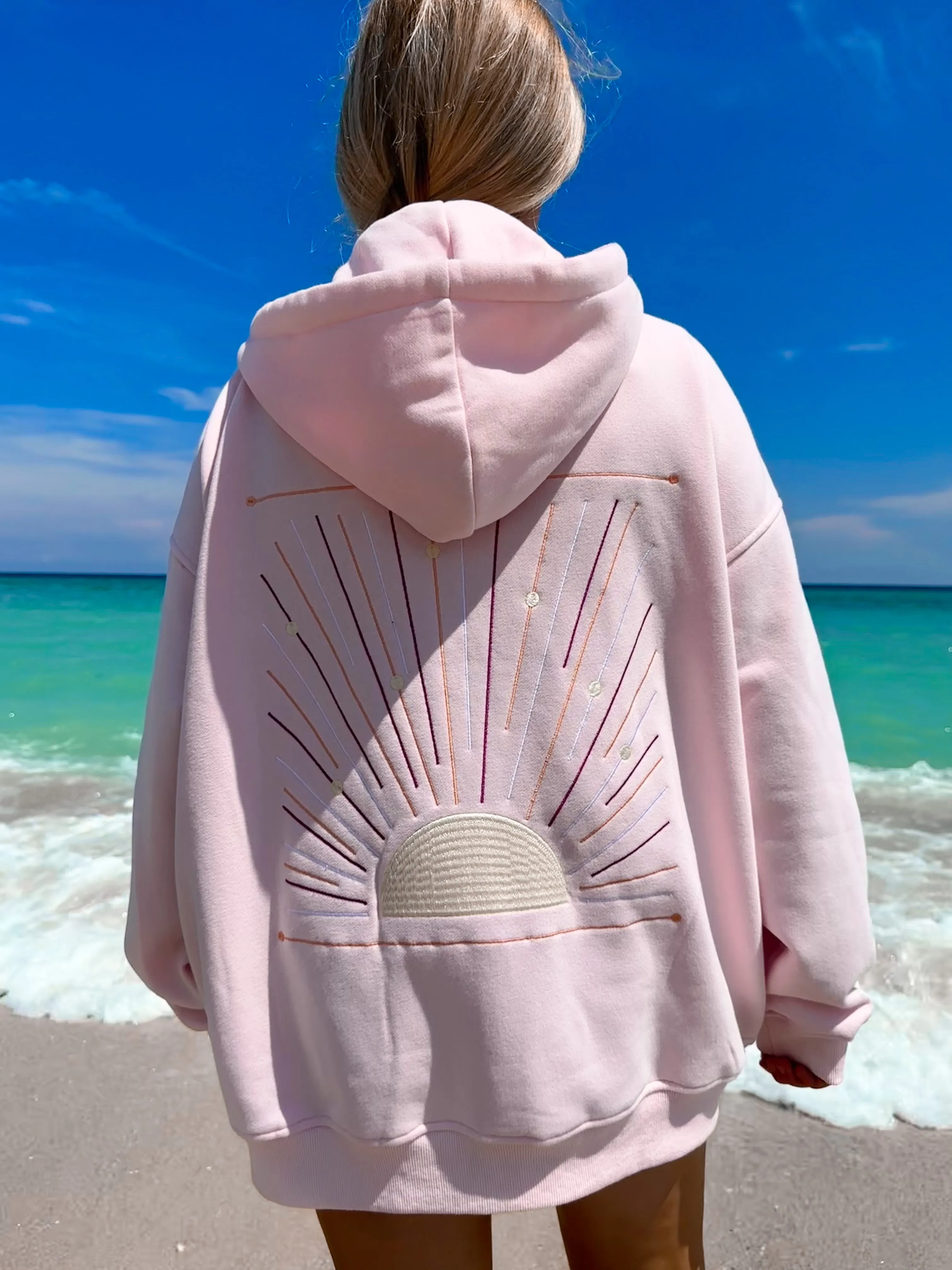 Sunset Rays Zip-Up Hoodie