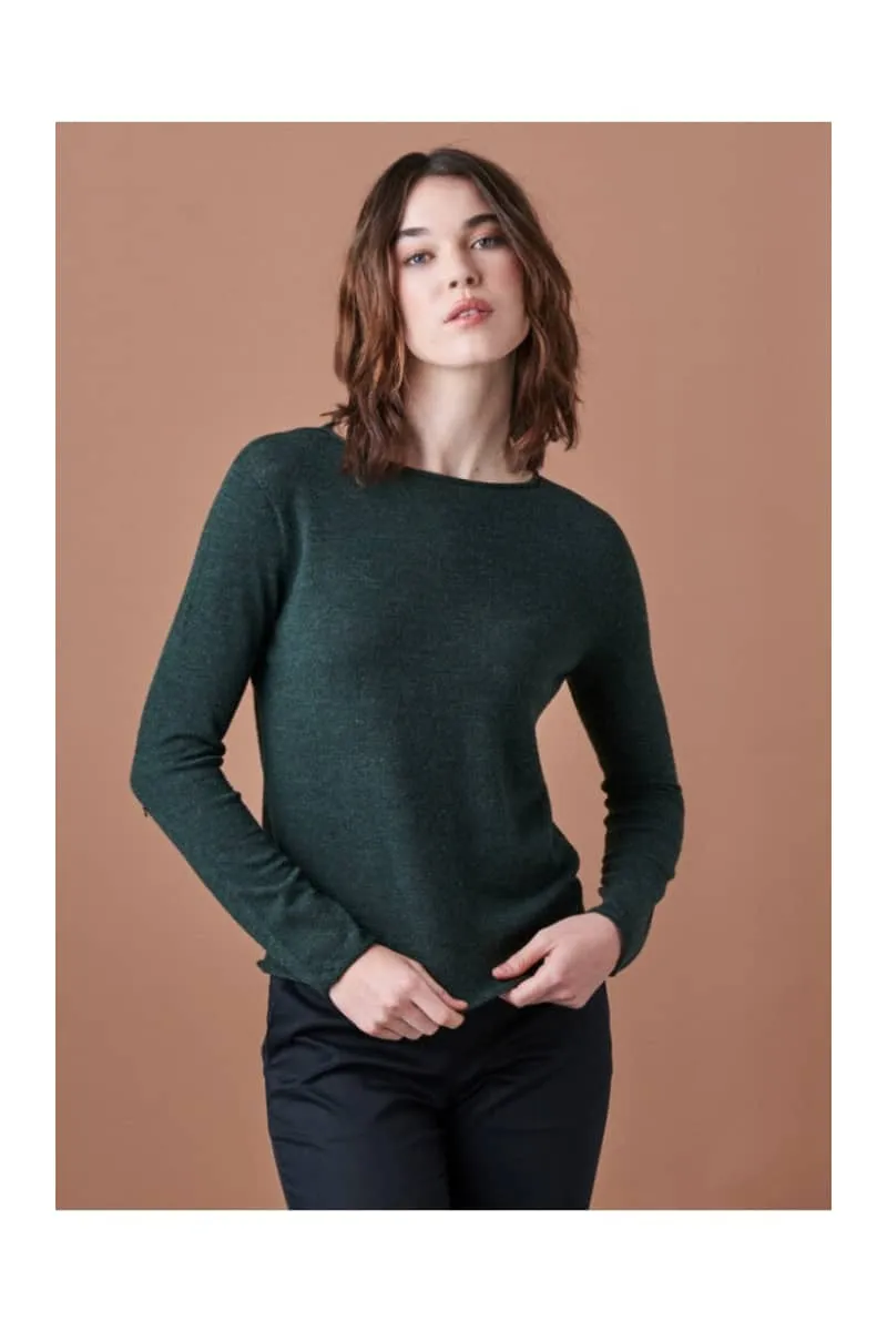 Uimi - Phoebe Crew Neck Jersey Top - Seaweed