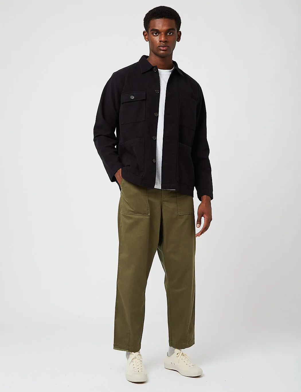 Universal Works Dockside Jacket (Lightweight Moleskin) - Dark Navy Blue