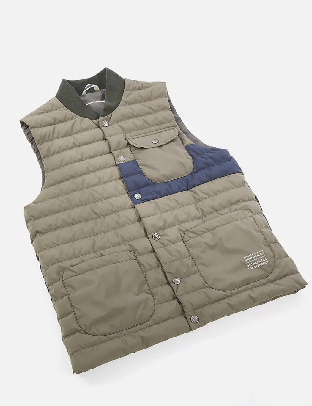 Universal Works x Pyrenex Down Gilet - Sauge Green