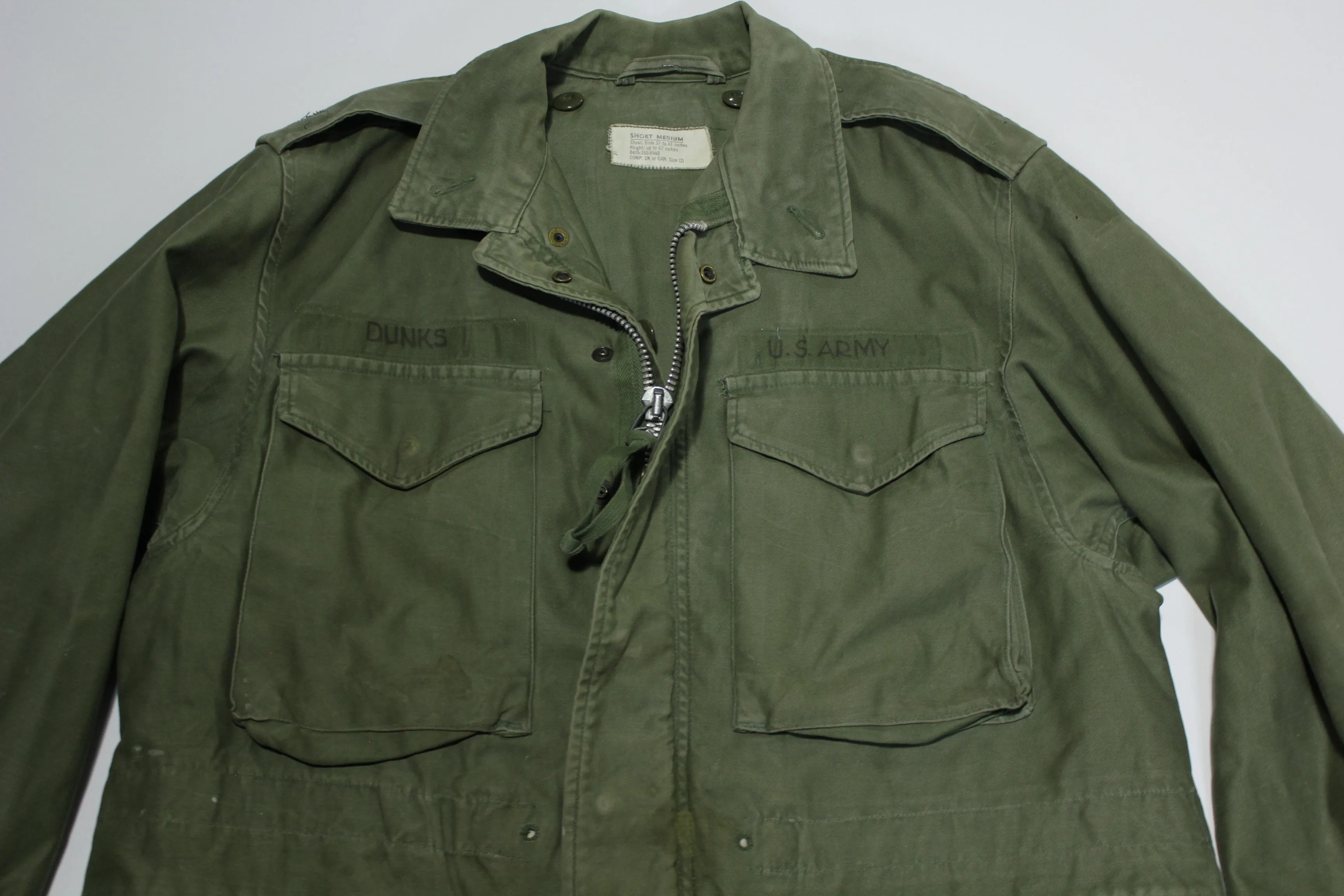 US Army Vintage 1960's Vietnam M-51 M-1951 Field Jacket w/ Liner, OG107