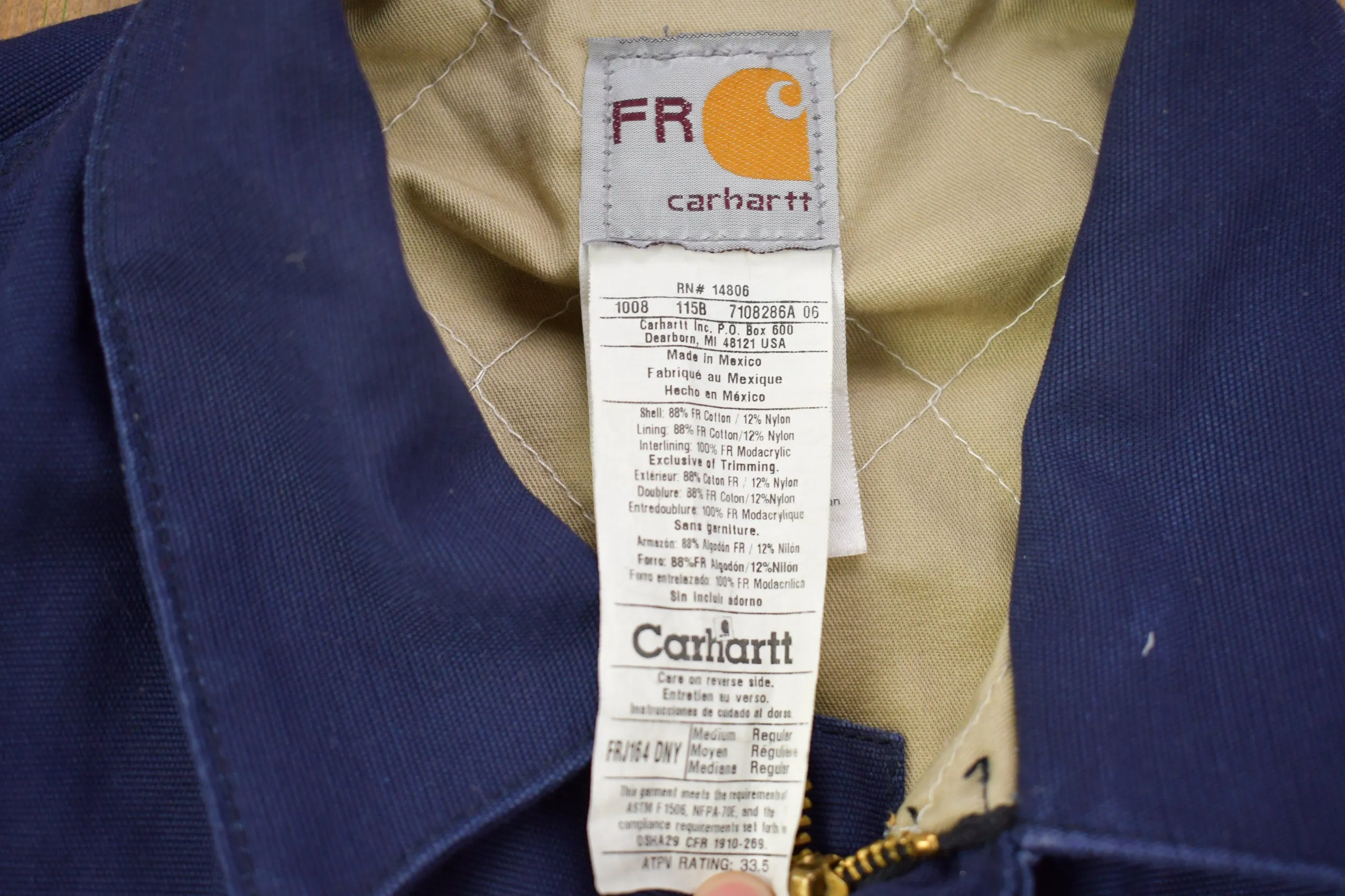 Vintage 1990s Carhartt Fire Resistant Utility Jacket / Workwear / Streetwear / Made In USA / 90s FR Carhartt / Lined Jacket / 1990s Carhartt