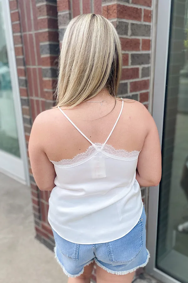 White Lace Trim Cami