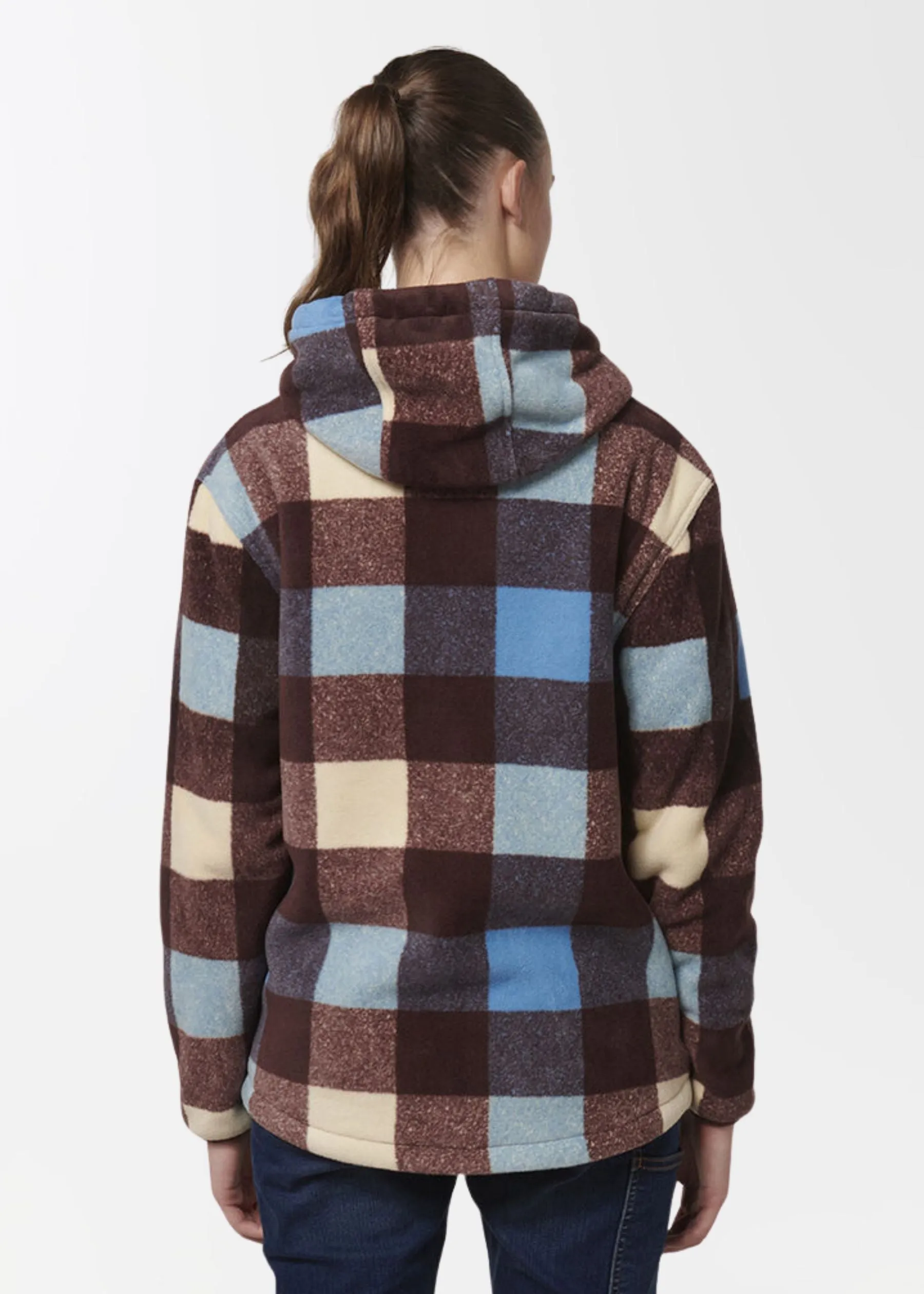 Womens check zip hoodie