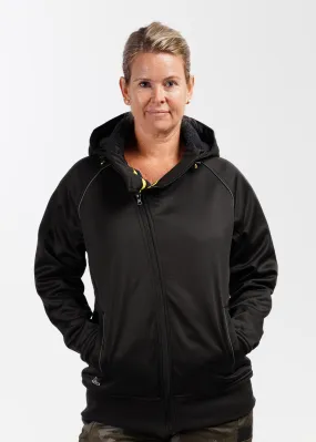 Women's fleece zip front hoodie with sherpa lining