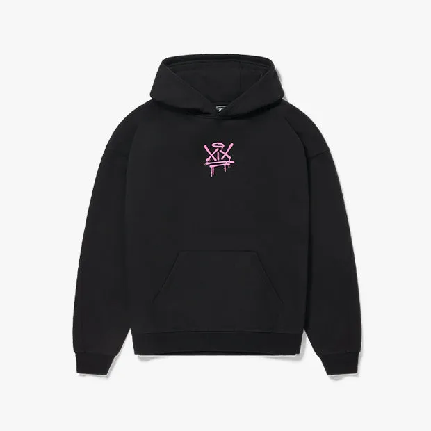 XIX Spray Hoodie [Black/Hot Pink]