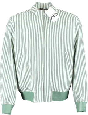 ZARA Green Striped Lightweight Jacket UK L